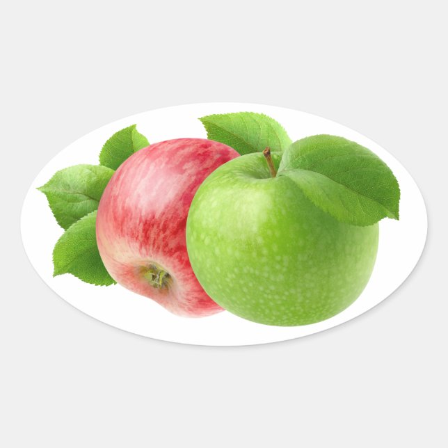 Two apples oval sticker (Front)