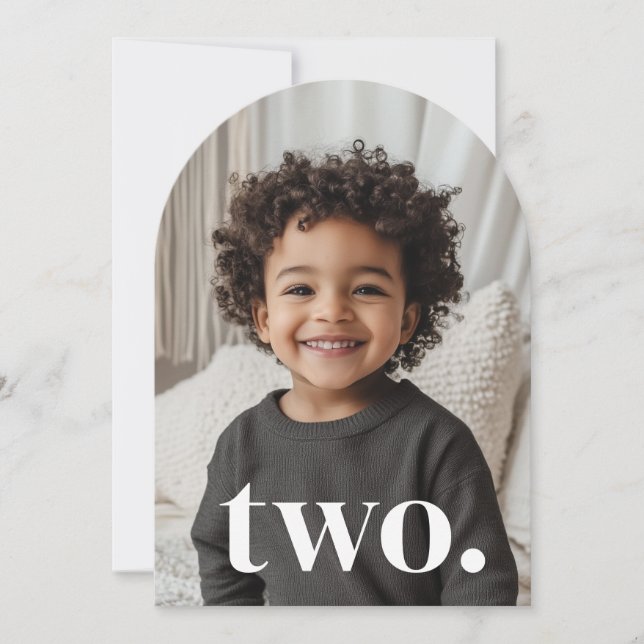Two Arched Photo 2nd Birthday Invitation (Front)