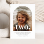 Two Arched Photo Birthday Invitation<br><div class="desc">A simple 2nd  Birthday invitation featuring your own photo in an arch shape and the words 'two.' over the top.</div>