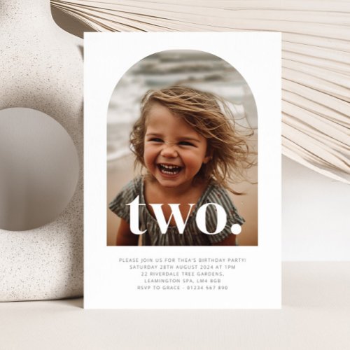 Two Arched Photo Birthday Invitation