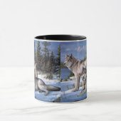 Two arctic wolves painting mug (Center)