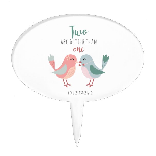 two are better than one christian bible verse cake topper (Front)