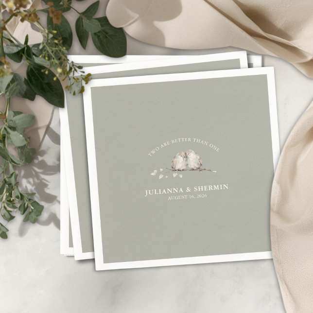 Two Are Better Than One  Napkins (Christian Wedding Napkins)