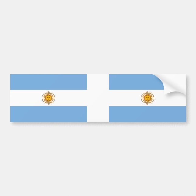 TWO Argentina National Flag Bumper Sticker (Front)