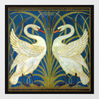 Two Art Deco Swans Wall Decal