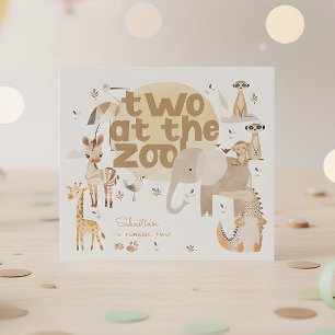 Two at the zoo safari animals kids birthday  napkins