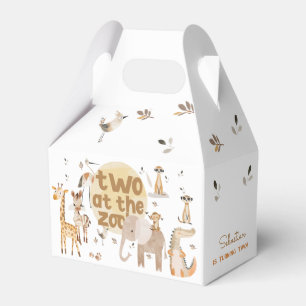 Two at the zoo safari animals second kids birthday favor boxes