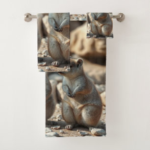 Two Aussie Rottnest IsLand Quokkas, Bath Towel Set