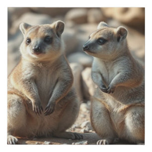 Two Aussie Rottnest IsLand Quokkas, Faux Canvas Print