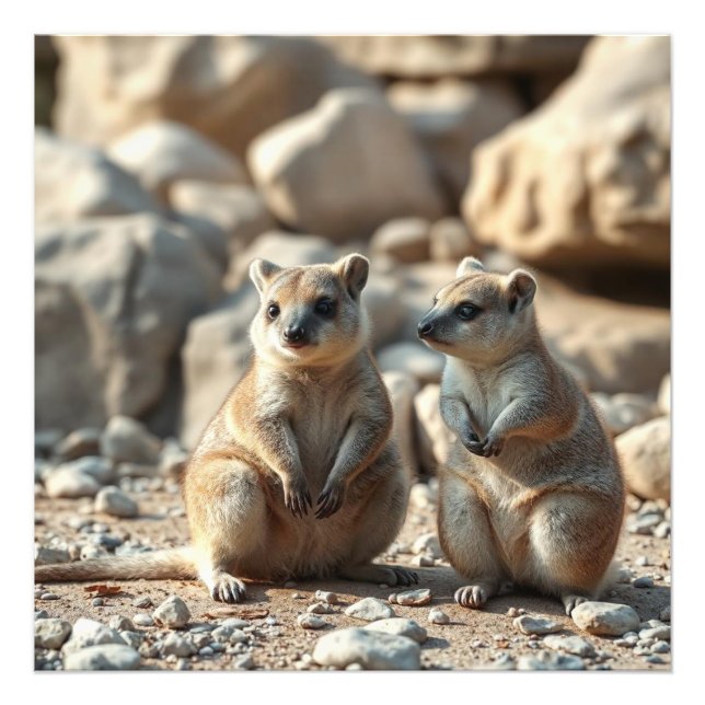 Two Aussie Rottnest IsLand Quokkas,  Photo Print (Front)
