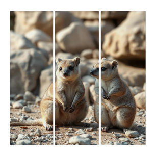 Two Aussie Rottnest IsLand Quokkas, Triptych