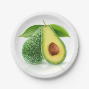 Two avocados paper plates