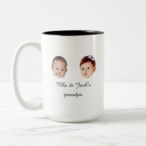 Two baby face mug Personalized photo gift