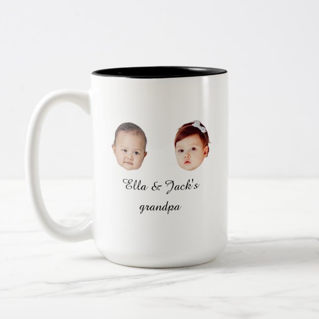 Two baby face mug Personalized photo gift (Left)