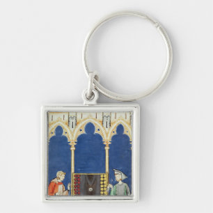 Two Backgammon Players Keychain