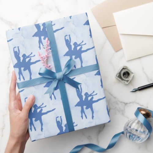 Two Ballerinas Blue All Occasion Wrapping Paper