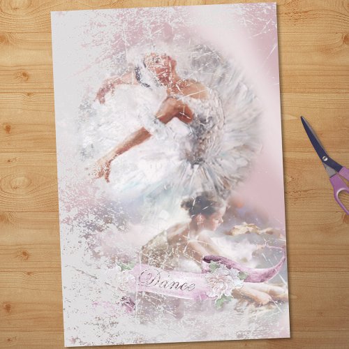 Two Ballerinas Dance Decoupage Tissue Paper