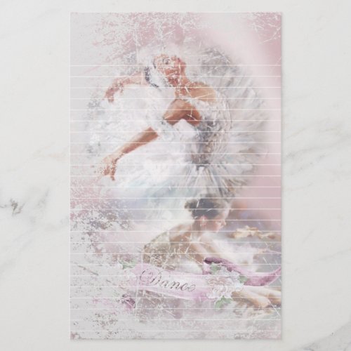 Two Ballerinas Dance Lined Stationery