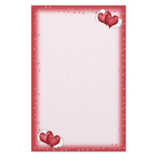 Two Balloon Hearts With Cloud Stationery