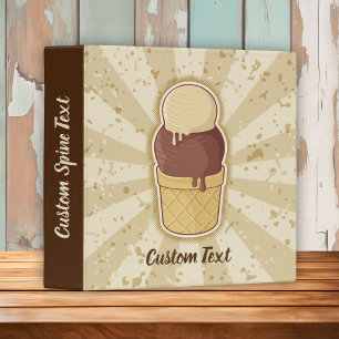 Two Balls Ice Cream Cup 3 Ring Binder