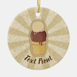 Two Balls Ice Cream Cup Ceramic Ornament