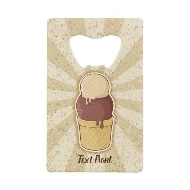 Two Balls Ice Cream Cup Credit Card Bottle Opener (Front)