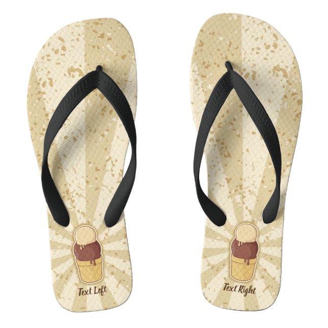 Two Balls Ice Cream Cup Flip Flops (Footbed)
