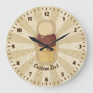 Two Balls Ice Cream Cup Large Clock