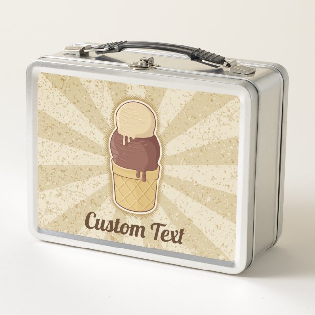 Two Balls Ice Cream Cup Metal Lunch Box (Front)