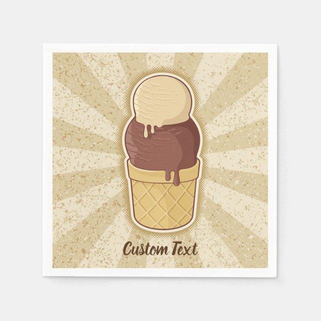 Two Balls Ice Cream Cup Napkins (Front)