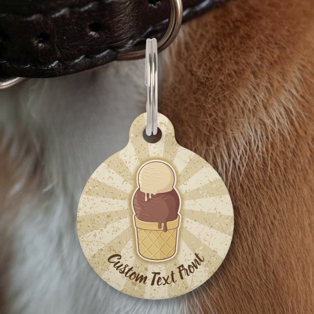 Two Balls Ice Cream Cup Pet ID Tag (Creator Uploaded)