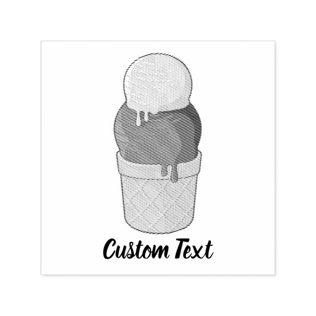 Two Balls Ice Cream Cup Self-inking Stamp (Design)