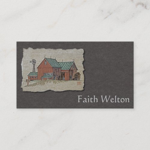 Two Barns  Hay Wagon Business Card