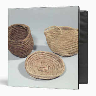 Two baskets and a cover (woven palm fronds) binder