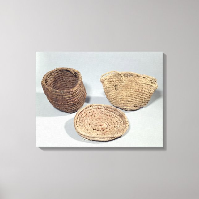 Two baskets and a cover (woven palm fronds) canvas print (Front)