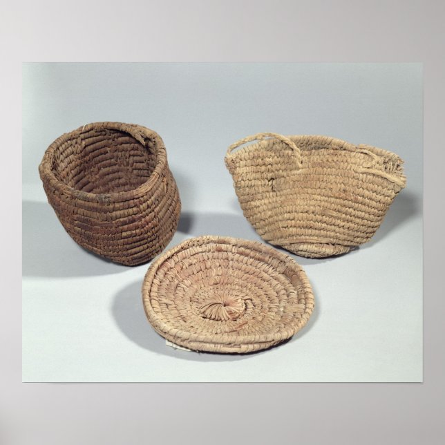 Two baskets and a cover (woven palm fronds) poster (Front)