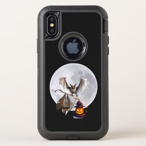 two bats under the moonlight OtterBox defender iPhone x case
