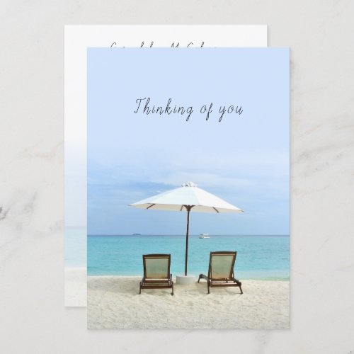 Two Beach Chairs Seaside Custom Flat Note Cards