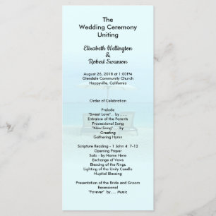 Two Beach Chairs Tall Wedding Program Template