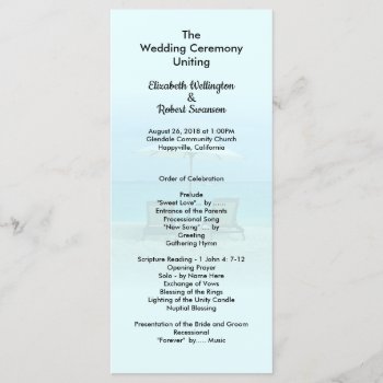 Two Beach Chairs Tall Wedding Program Template by sandpiperWedding at Zazzle