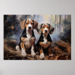 Two Beagle Poster at Zazzle
