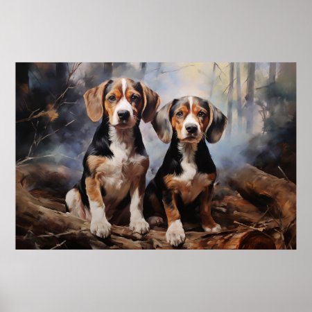 Two Beagle Poster