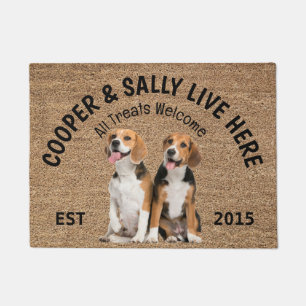 Two Beagles Personalized Dog Lover Doormat