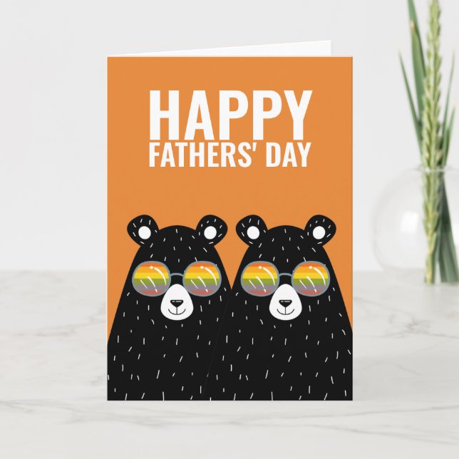 Two Bear Dads Happy Gay Fathers Day Card (Front)