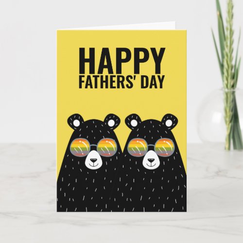 Two Bear Dads Happy Gay Fathers Day Card