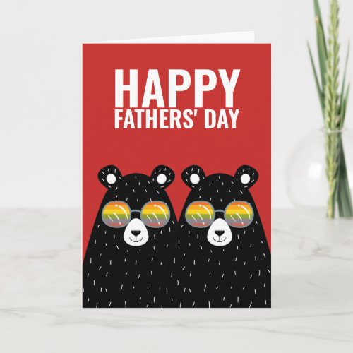 Two Bear Dads Happy Gay Fathers Day Card