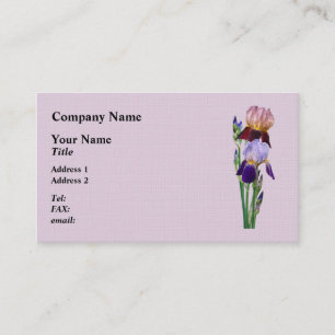Two Bearded Irises One Maroon One Purple Business Card