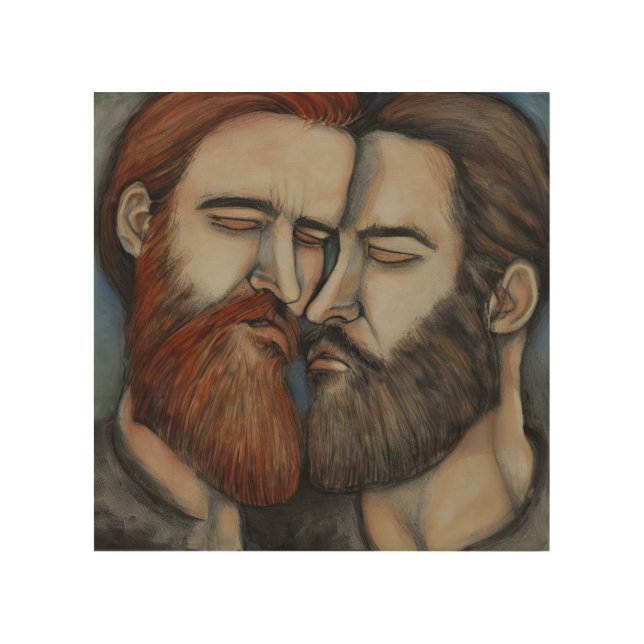 Two Bearded Men Wood Wall Art (Front)