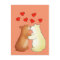 Two bears kissing and love hearts