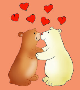 bears kissing postcards zazzle